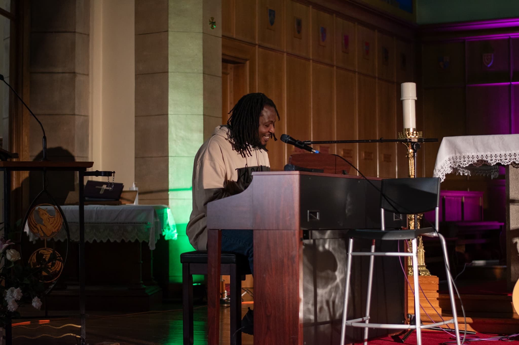 Chukwuemeka playing at album concert